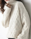 Slouchy Turtleneck Wool Sweater