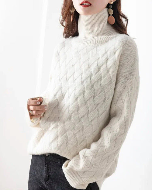 Slouchy Turtleneck Wool Sweater