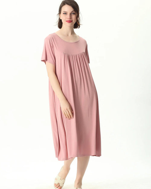 Plus Size Cotton Short Sleep Dress