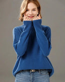 Turtleneck Solid Color Cashmere Sweater