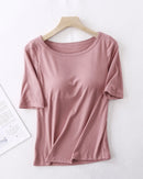 Modal Cotton Padded Half-Sleeve Sleep Top