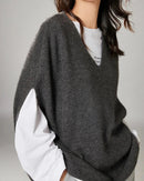Oversized Wool Knitted Vest