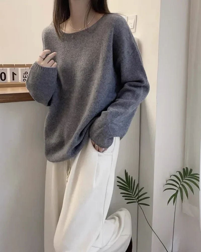 Oversized Wool Boatneck Sweater