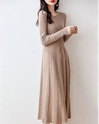 Merino Wool Knitted Sweater Dress