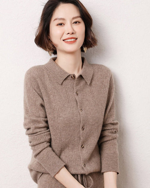 Cashmere Openwork Cardigan Sweater