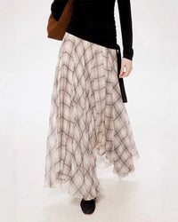 Irregular Plaid Skirt