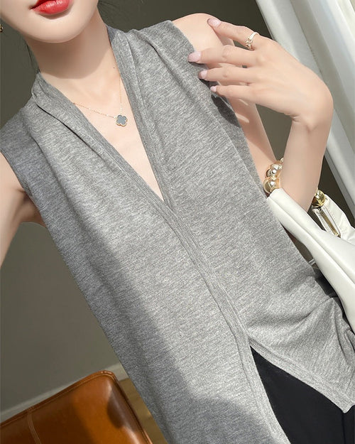 Lightweight V-Neck Knitted Vest