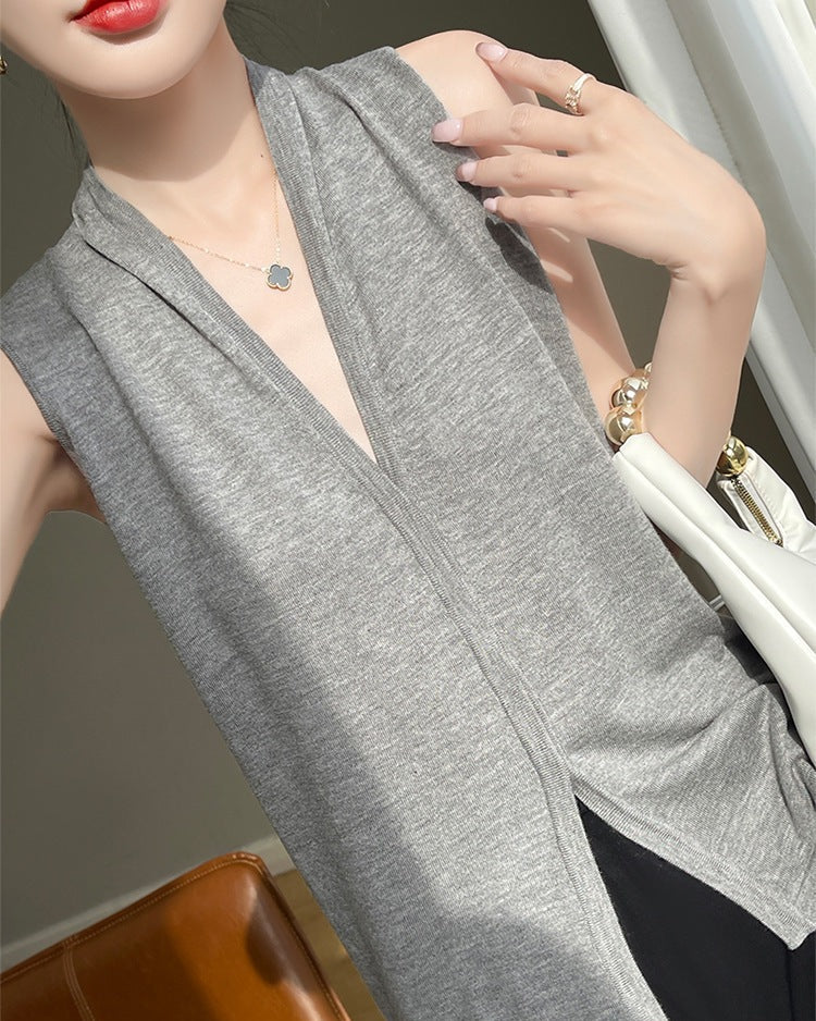 Lightweight V-Neck Knitted Vest