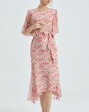 Loose-Fit Round-Neck Floral-Print Dress