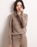 Cashmere Openwork Cardigan Sweater