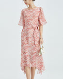 Loose-Fit Round-Neck Floral-Print Dress