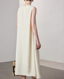 A-Line Sleeveless Silk Dress