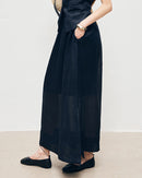 Loose-Fit Linen Skirt With Slits
