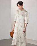 Loose-Fit Straight-Cut Printed Silk Dress