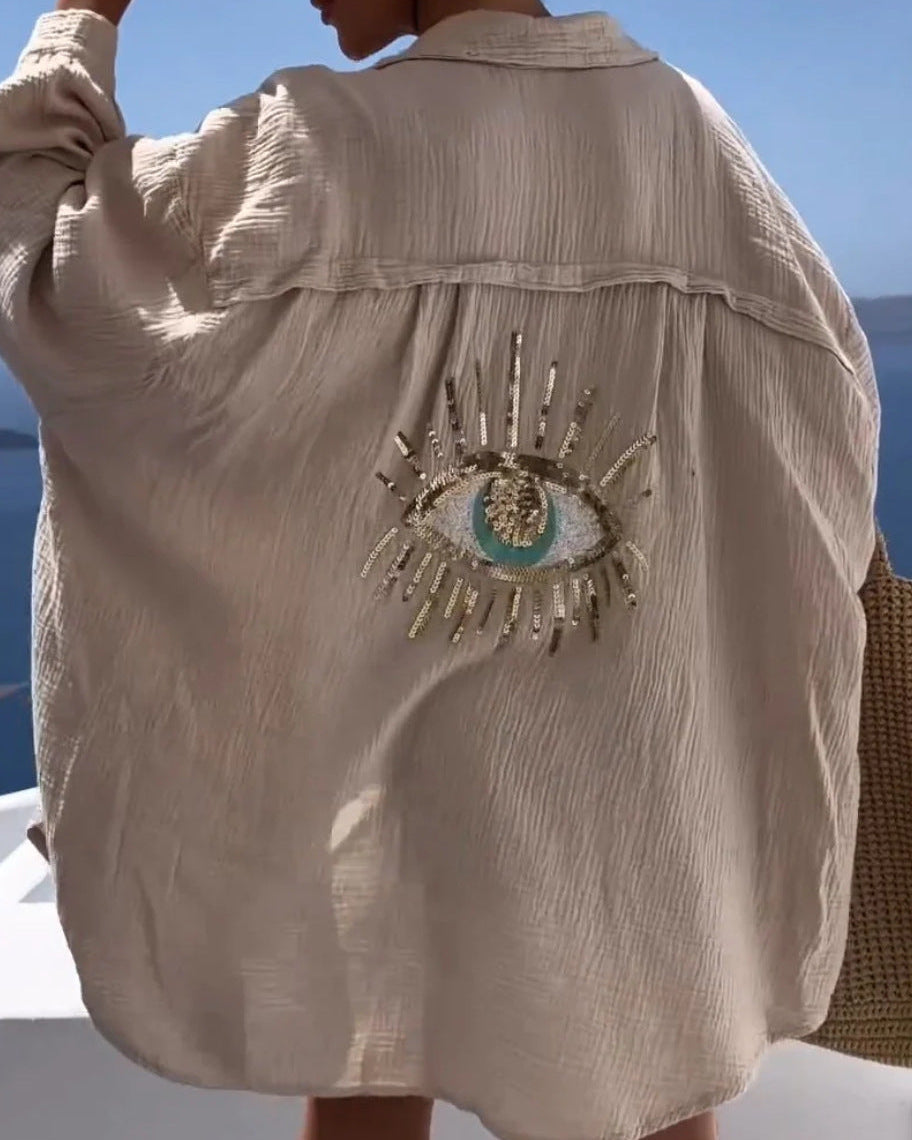 Casual Cotton-Linen Collared Shirt