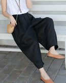 Linen High-Waisted Straight Leg Pants