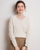 V-Neck Pure Cashmere Knit Pullover