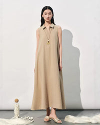 New Loose-Fit Sleeveless Silk Dress