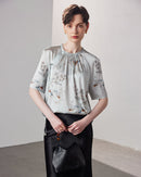Loose-Fitting Breathable Satin Silk T-Shirt