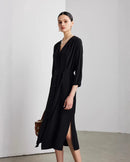 Elegant And Versatile Silk V-Neck Dress