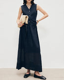 Loose-Fit Linen Skirt With Slits