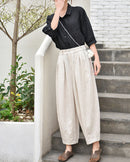 Linen High-Waisted Straight Leg Pants