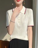 Retro Short-Sleeve Polo Sweater