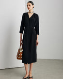 Elegant And Versatile Silk V-Neck Dress