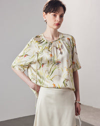 Loose-Fitting Breathable Satin Silk T-Shirt