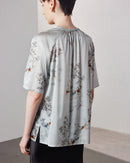 Loose-Fitting Breathable Satin Silk T-Shirt