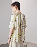 Loose-Fitting Breathable Satin Silk T-Shirt