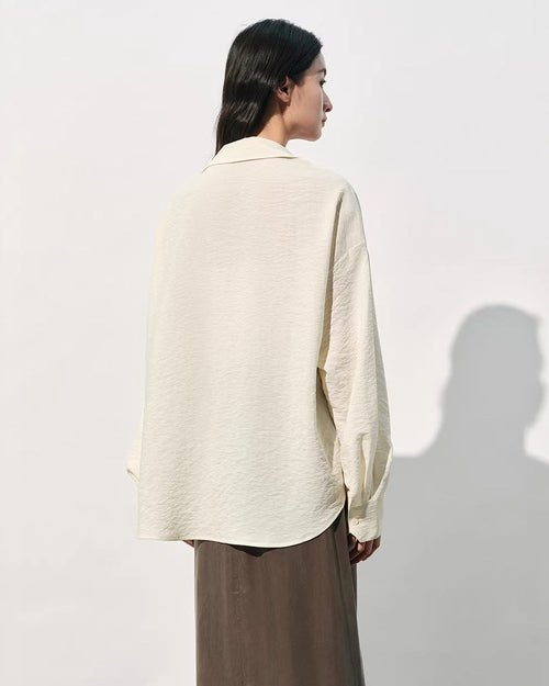 Loose-Fit Polo-Collar Zip Shirt