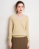 V-Neck Pure Cashmere Knit Pullover
