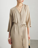 Elegant And Versatile Silk V-Neck Dress