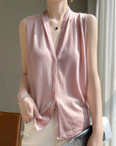 Lightweight V-Neck Knitted Vest