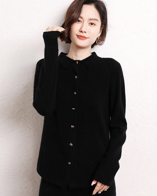 Cashmere Openwork Cardigan Sweater