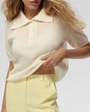 Puff Sleeve Knit Polo T-Shirt
