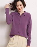 Cashmere Openwork Cardigan Sweater