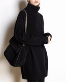 Cashmere Mid-Length Loose-Fitting Turtleneck Sweater