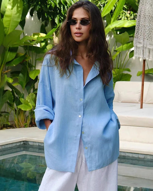 Versatile Solid Color Simple Loose Shirt