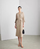 Elegant And Versatile Silk V-Neck Dress