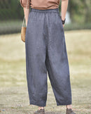 Linen High-Waisted Straight Leg Pants
