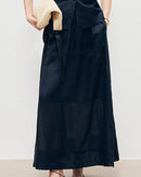 Loose-Fit Linen Skirt With Slits