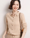 Cashmere Openwork Cardigan Sweater