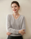 V-Neck Pure Cashmere Knit Pullover