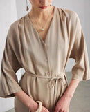 Elegant And Versatile Silk V-Neck Dress
