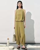 Sleeveless Loose-Fit Crew Neck Tank Top
