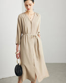 Elegant And Versatile Silk V-Neck Dress