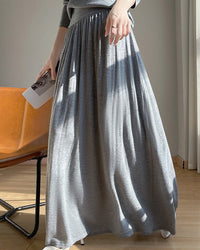 Solid Color Loose Knit Skirt