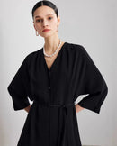 Elegant And Versatile Silk V-Neck Dress